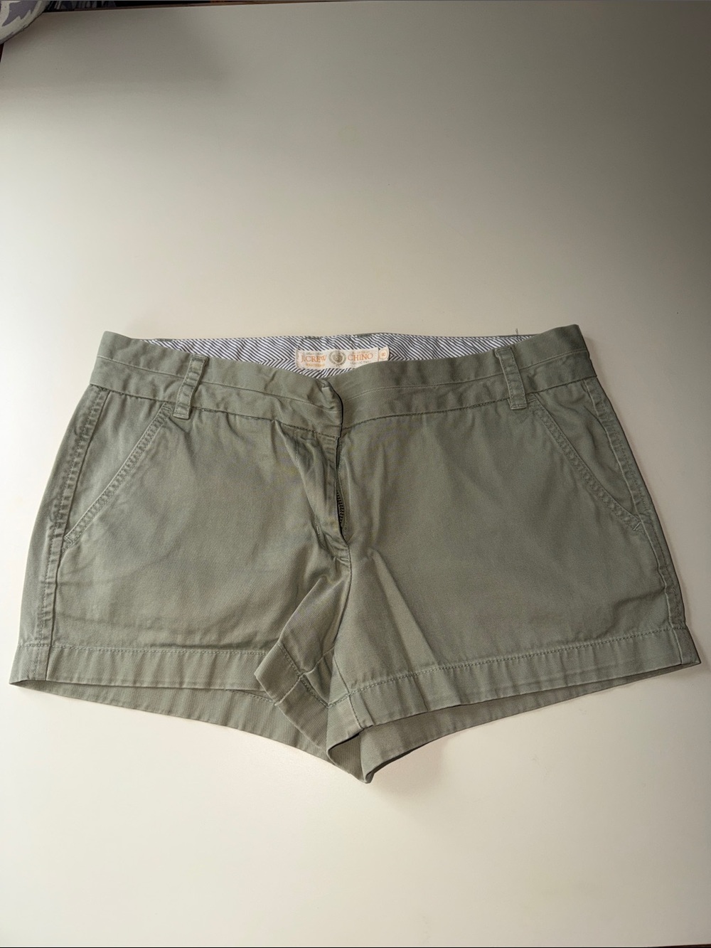 J. Crew 3" Green Chino Cotton Shorts